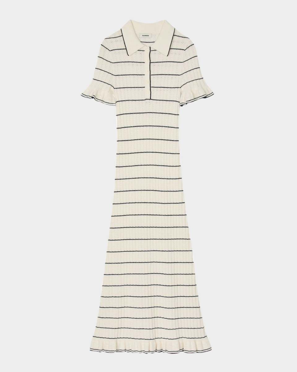 Danielle Striped Knit Maxi Shirtdress